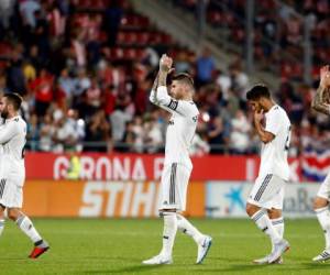 Karim Benzema firmó un doblete (39 de penal, 80), mientras que Sergio Ramos (39 de penal) y Gareth Bale (59) completaron la cuenta de los 'merengues'. Foto: AFP
