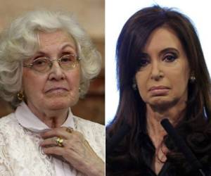 Ofelia Wilhelm (izquierda), madre de la expresidenta argentina Cristina Kirchner. Foto: AFP.