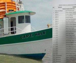 El barco Waly naufragó la mañana del miércoles en el caribe hondureño con 91 personas a bordo. Foto: Cortesía.