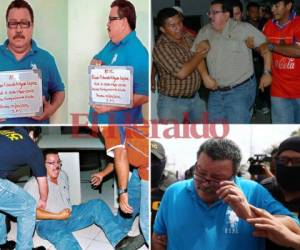 Así ha sido el paso por los tribunales de justicia del exalcalde de San Pedro Sula, Óscar Kilgore, quien este lunes quedó el libertad tras dos años y medio en prisión. (Fotos: EL HERALDO Honduras)