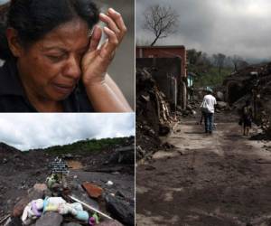 Hace un año, el 3 de junio de 2018, hizo erupción el volcán de Fuego en Guatemala, borrando del mapa el pueblo de San Miguel Los Lotes y matando a 202 personas. Un año después la zona sigue en ruinas, dejando dolor y luto entre los habitantes. Foto: Johan Ordóñez/AFP
