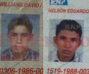 Identidades de las víctimas. Nelson Eduardo Escobar Turcios y Willians David López Cabrera.