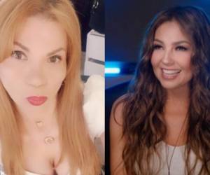 En esta composición Mhoni Vidente junto a Thalía.