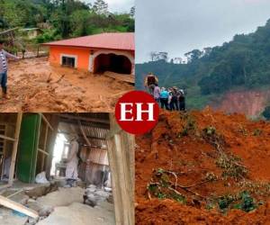 Hace poco más de un mes Honduras fue golpeada por los fenómenos naturales Eta y Iota. Santa Bárbara fue uno de los departamentos que registró destrucción y derrumbes por la saturación del suelo. Así luce actualmente esta zona del país. Fotos: AFP/Twitter