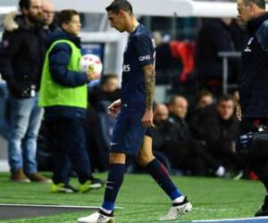 Angel Di María pudo festejar el gol del triunfo del PSG ante Nantes pero su jornada no fue completamente feliz porque debió ser sustituido por molestias físicas. /Foto AFP/