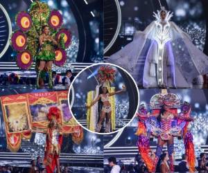 Las candidatas a Miss Universo desfilaron con extravagantes y espectaculares trajes que representaron a sus países. Fotos: AFP