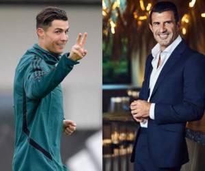 Cristiano Ronaldo, estrella de la Juventus de Italia y Luis Figo, leyenda del fútbol mundial. Ambos son de Portugal. Fotos: Cortesía.