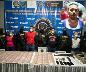 Momento en que eran presentados a los medios los cuatro supuestos miembros de la MS-13.