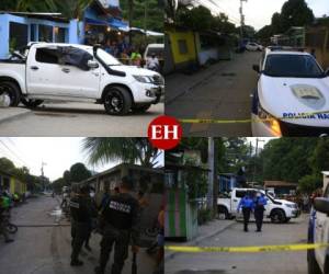 Un inspector depurado de la Policía Nacional fue asesinado la noche del sábado junto a su esposa en la colonia San Juan, en el sector de Chamelecón, San Pedro Sula, Cortés, zona norte de Honduras. Foto: Grupo Opsa.