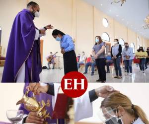 Este Miércoles de Ceniza fue muy inusual debido a la pandemia del covid-19. Este 2021 el padre no marcó una cruz de ceniza en la frente de los fieles católicos, solo la espolvoreó sobre la coronilla de la cabeza. Estas imágenes muestran el inicio de la Cuaresma. Fotos: David Romero | EL HERALDO.