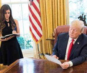 Madeleine Westerhout junto al presidente de Estados Unidos Donald Trump.
