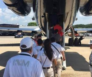 El retornó se realizó vía aérea desde Villa Hermosa, Tabasco, hasta San Pedro Sula, al norte de Honduras. Foto: INM.