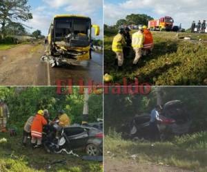 Al menos cinco personas habrían perdido la vida en este accidente vial registrado en El Progreso, Yoro, zona norte de Honduras.