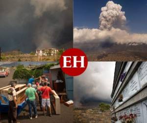 Una de las dos coladas de lava del volcán Cumbre Vieja de la isla española de La Palma se detuvo, pero la otra continúa su avance por tierra, soterrando todo a su paso, incluyendo cualquier indicio de vida o construcciones. Mientras tanto, este viernes, algunas personas que se habían negado a irse decidieron evacuar, pues el riesgo de que todo quede reducido a cenizas es inminente, luego de que se reportaran nuevas aberturas que expulsan lava destructiva. Fotos: AFP