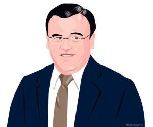 Ángel Darío Banegas, precandidato presidencial del movimiento Esperanza de Honduras del Partido Liberal. Ilustración: Jorge Izaguirre / EL HERALDO.