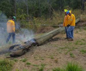Este año se han registrado cuatro sabotajes a postes del fluido eléctrico, dejando hasta tres días sin luz a la población. Foto: EL HERALDO.