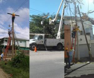 Las cuadrillas de la Empresa Energía Honduras realizarán trabajos de mantenimiento en las zonas.