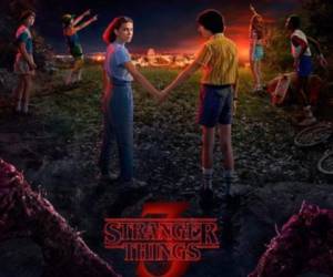 Este es el póster oficial de la tercera temporada de Stranger Things.
