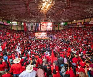 El Partido Libre realizó una movilización este domingo en el Distrito Central.