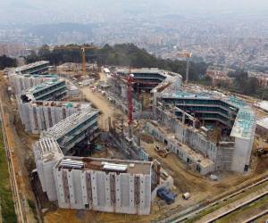 Fotografía aérea que muestra las instalaciones de la cárcel Metropolitana de Medellín, este lunes en San Cristóbal, Medellín.
