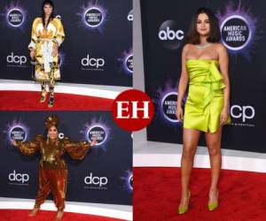 Estos famosos lucieron unos extravagantes o muy ajustados atuendos en la alfombra roja de los American Music Awards 2019 que no gustaron mucho a sus fans. Fotos: AP/AFP