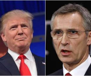Donald Trump, presidente de los Estados Unidos y Jens Stoltenberg, jefe de la OTAN (Foto: Agencias AP/AFP)