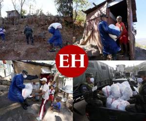 La colonia Los Pinos de la capital de Honduras fue el primer sector beneficiado con el saco solidarios que entregó el gobierno de Honduras, debido a la crisis que ha dejado el coronavirus en el país. Foto: Marvin Salgado/EL HERALDO.
