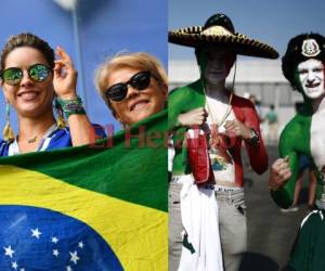 Aficionados desde muy temprano en el estadio para el duelo entre Brasil y México. Foto: AFP