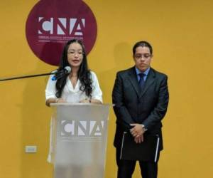 Gabriela Castellanos y Odir Fernández investigadores del Consejo Nacional Anticorrupción.