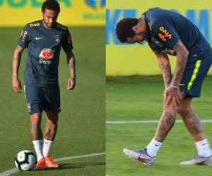Neymar sintió una molestia en su rodilla durante los entrenamientos de la selección de Brasil, que se prepara para los partido de la Copa América. Foto: Agencia AFP.