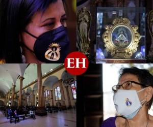 Cientos de devotos, respetando las medidas de bioseguridad, visitan a diario en esta época la Basílica Menor de la Virgen de Suyapa para rendirle tributo a la Patrona de Honduras. Foto: David Romero/EL HERALDO.
