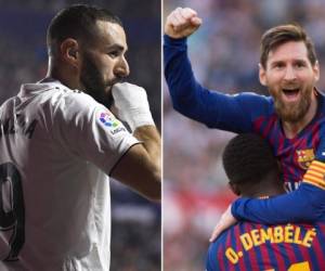 Karin Benzema y Leo Messi las figuras más mediáticas a seguir en este doble duelo que se jugará en esta semana. Foto: AFP
