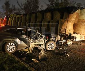 Escena de accidente que provocó la muerte de un hondureño de origen palestino.