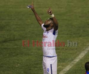 Así celebró Benguché su anotación ante Marathón. Foto Ronal Aceituno| EL HERALDO