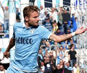 Ciro Immobile celebra uno de sus dos tantos ante Sampdoria (Foto: Agencia AFP)
