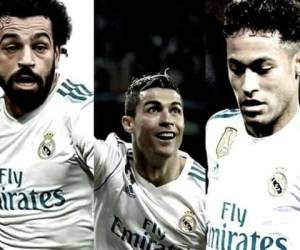 Salah, Cr7 y Neymar sería el tridente del Real Madrid para la próxima temporada. Foto: Redes Sociales