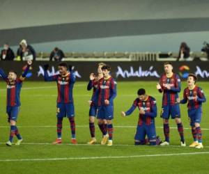 Pese a no contar con Lionel Messi, los azulgranas triunfaron ante un rival que les hizo pasar muchos problemas. Foto: AFP