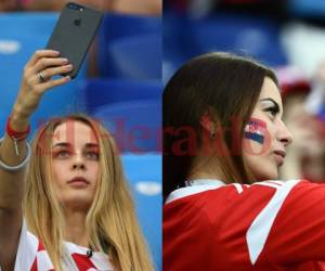 Completamente radiantes lucen las chicas que se han hecho presente en el estadio para apoyar a sus selecciones.