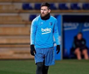 Leo Messi entrenando con su equipo el martes por la tarde. (Foto: Instagram)