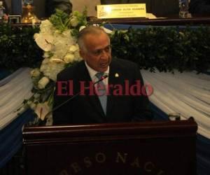Mauricio Oliva, presidente del Congreso Nacional de Honduras durante su discuso en la instalación de la primera legislatura realizada este jueves en el Poder Legislativo. Foto: Jonhy Magallanes/ EL HERALDO