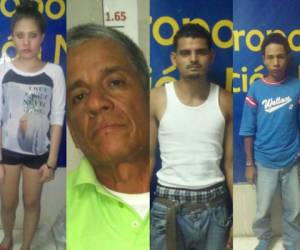 Estas cuatro personas fueron detenidas por la Policía Nacional de Honduras.