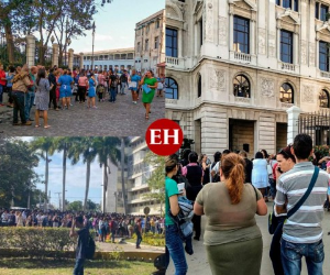 Las personas en estado de shock salieron de sus casas y edificios tras sentir el fuerte terremoto de magnitud 7.7 que golpeó Jamaica y Cuba. Fotos AFP| Twitter