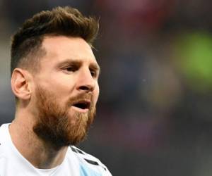 El capitán de la selección Argentina, Lionel Messi, dijo estar conforme con el resultado del partido ante Rusia. Foto AFP