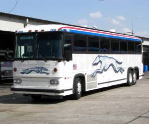 Una de las unidades de autobuses Greyhound.