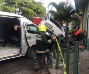 El accidente se registró la mañana de este lunes en San Pedro Sula. Foto: EL HERALDO.