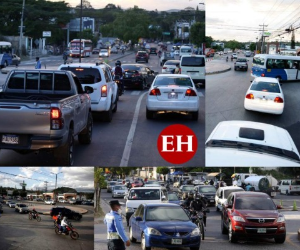 Ingresar a la capital por la carretera del sur es una pesadilla hecha realidad para los conductores sobre todo en las horas pico, la razón: la rotonda de colonia Loarque. Fotos: Emilio Flores/EL HERALDO.