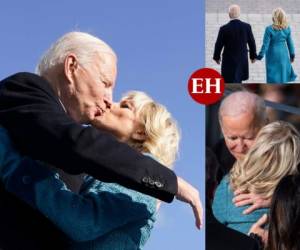 La historia de amor de Joe y Jill Biden tuvo este 20 de enero un nuevo capítulo cuando el demócrata asumió como presidente de Estados Unidos, en cuya investidura derrocharon romanticismo y complicidad. Fotos: AFP.