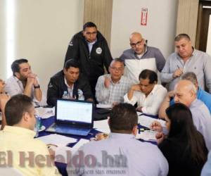 Momento en el que se discutía el tema en la asamblea de la Liga Nacional en San Pedro Sula.