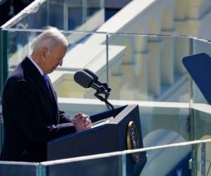 El presidente estadounidense no se refirió ampliamente al tema migrante durante su discurso inaugural en el Capitolio. Foto: AFP.