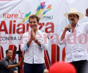 Mel Zelaya y Salvador Nasralla piden que se contabilicen todas las actas porque aseguran hubo fraude. Foto: EL HERALDO